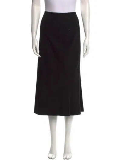 Pre-owned Escada Wool Midi Length Skirt In Black
