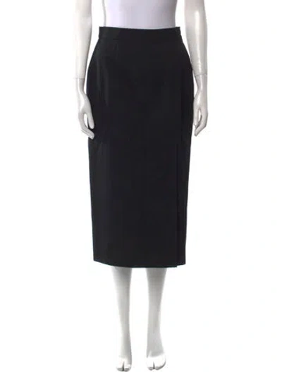 Pre-owned Escada Wool Midi Length Skirt In Black