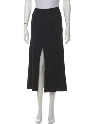 Pre-owned Escada Wool Midi Length Skirt In Black