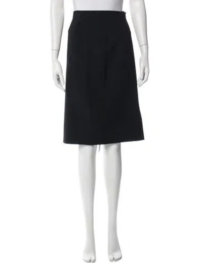 Pre-owned Escada Wool Midi Length Skirt In Black