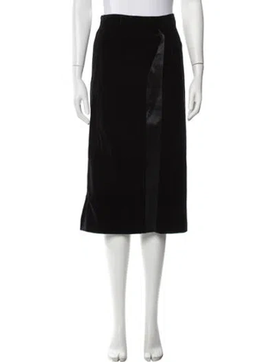 Pre-owned Escada Wool Midi Length Skirt In Black