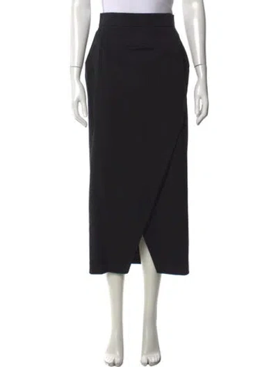 Pre-owned Escada Wool Midi Length Skirt In Black