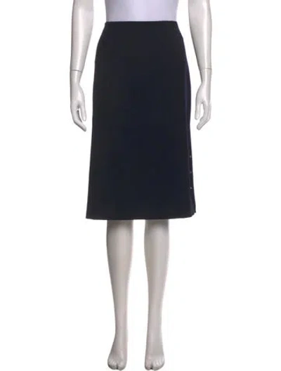 Pre-owned Escada Wool Midi Length Skirt In Black