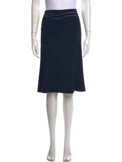 Pre-owned Escada Wool Midi Length Skirt In Black