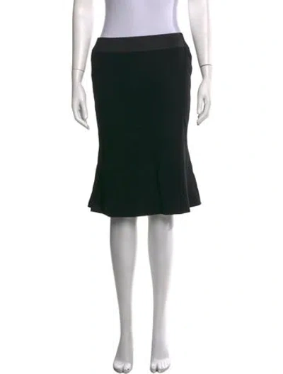Pre-owned Escada Wool Midi Length Skirt In Black