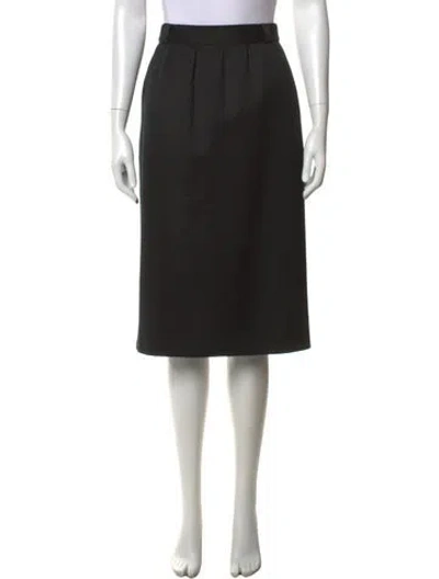 Pre-owned Escada Wool Midi Length Skirt In Black