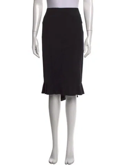 Pre-owned Escada Wool Midi Length Skirt In Black