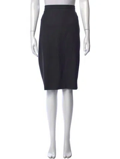 Pre-owned Escada Wool Midi Length Skirt In Black