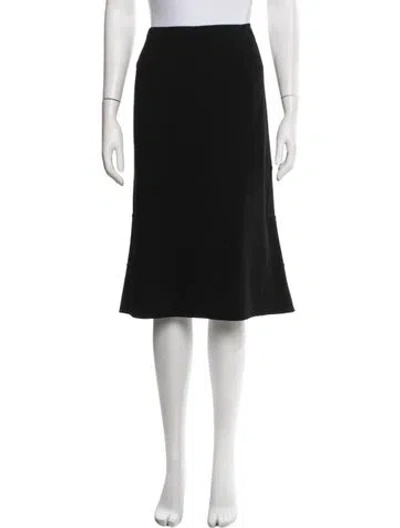 Pre-owned Escada Wool Midi Length Skirt In Black
