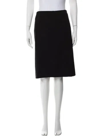 Pre-owned Escada Wool Midi Length Skirt In Black