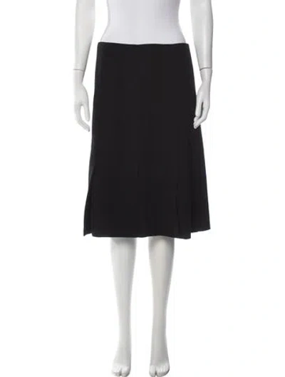 Pre-owned Escada Wool Midi Length Skirt In Black
