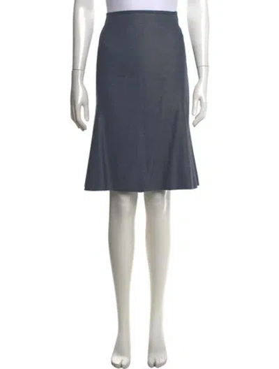 Pre-owned Escada Wool Midi Length Skirt In Blue
