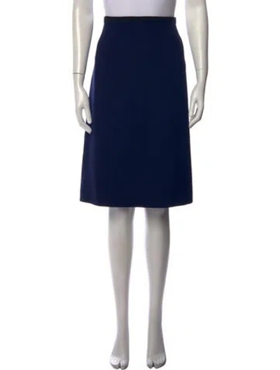 Pre-owned Escada Wool Midi Length Skirt In Blue