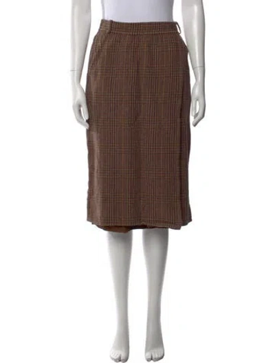 Pre-owned Escada Wool Midi Length Skirt In Brown