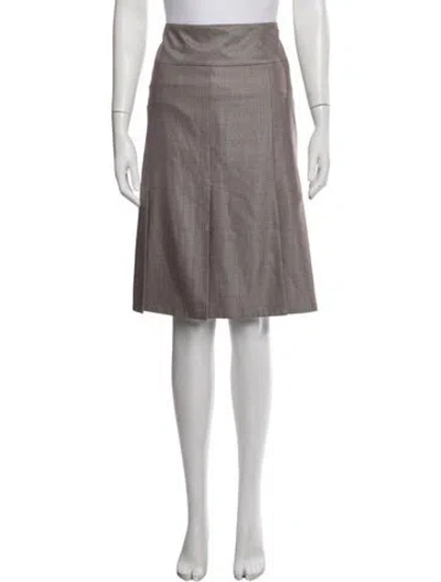 Pre-owned Escada Wool Midi Length Skirt In Brown