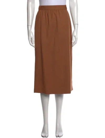 Pre-owned Escada Wool Midi Length Skirt In Brown