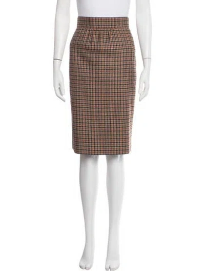 Pre-owned Escada Wool Midi Length Skirt In Brown