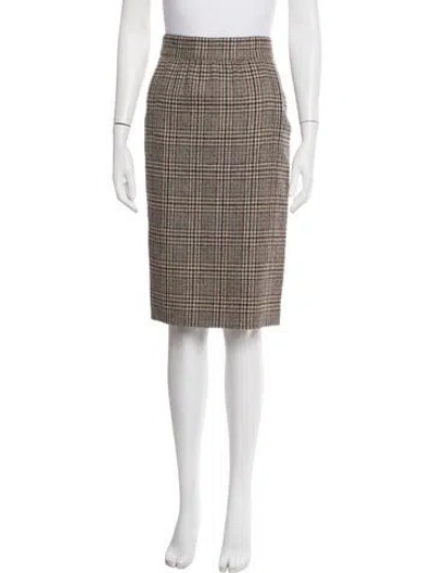 Pre-owned Escada Wool Midi Length Skirt In Brown