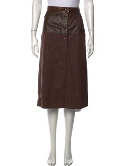 Pre-owned Escada Wool Midi Length Skirt In Brown
