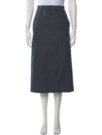Pre-owned Escada Wool Midi Length Skirt In Gray