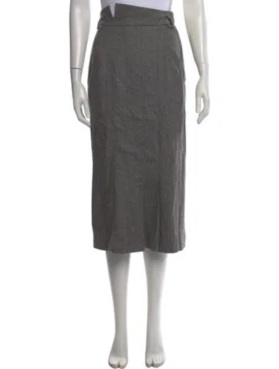 Pre-owned Escada Wool Midi Length Skirt In Gray