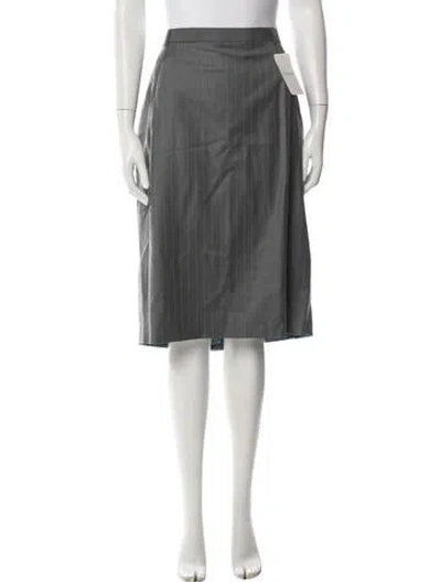 Pre-owned Escada Wool Midi Length Skirt In Gray