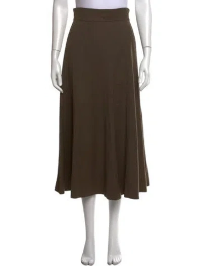 Pre-owned Escada Wool Midi Length Skirt In Green