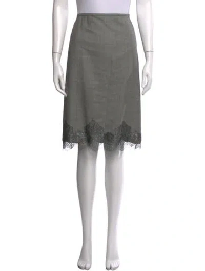 Pre-owned Escada Wool Midi Length Skirt In Grey
