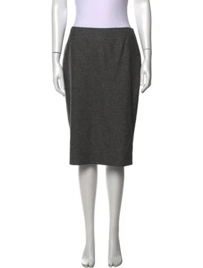 Pre-owned Escada Wool Midi Length Skirt In Grey