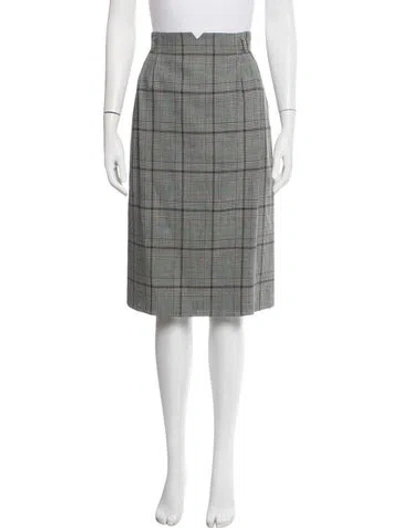 Pre-owned Escada Wool Midi Length Skirt In Grey