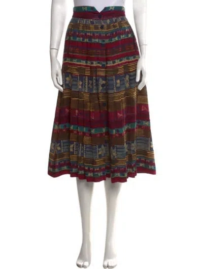 Pre-owned Escada Wool Midi Length Skirt In Multicolor