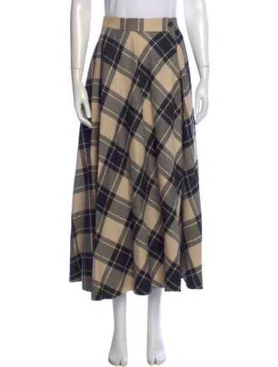 Pre-owned Escada Wool Midi Length Skirt In Neutral