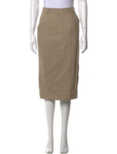 Pre-owned Escada Wool Midi Length Skirt In Neutral