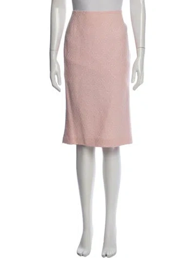 Pre-owned Escada Wool Midi Length Skirt In Pink/white