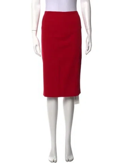Pre-owned Escada Wool Midi Length Skirt In Red