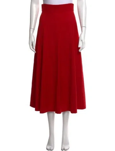 Pre-owned Escada Wool Midi Length Skirt In Red