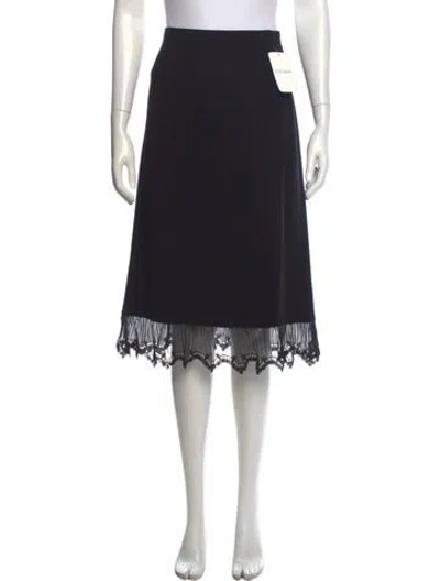 Pre-owned Escada Wool Midi Length Skirt W/ Tags In Black