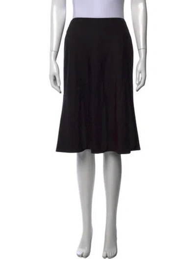 Pre-owned Escada Wool Midi Length Skirt W/ Tags In Black