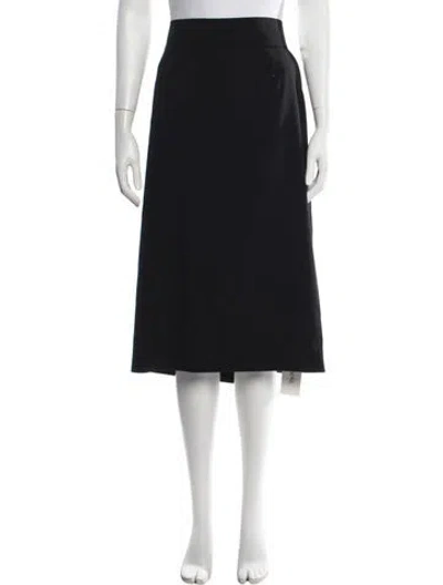 Pre-owned Escada Wool Midi Length Skirt W/ Tags In Black