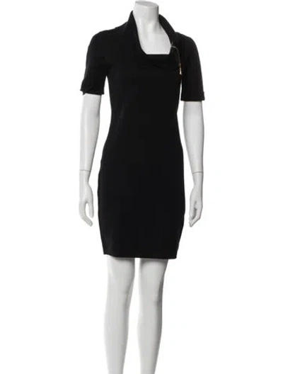 Pre-owned Escada Wool Mini Dress In Black