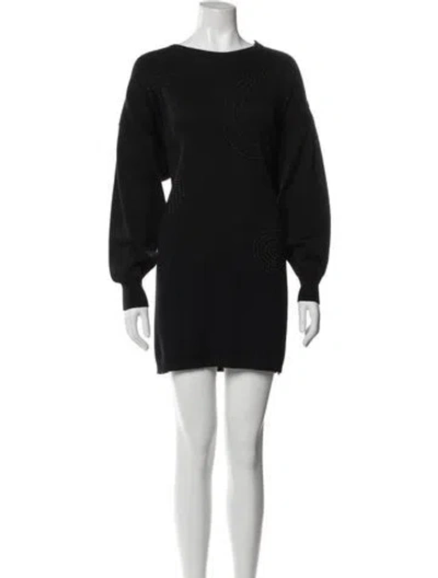 Pre-owned Escada Wool Mini Dress In Black