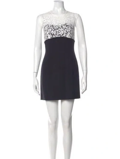 Pre-owned Escada Wool Mini Dress In Blue