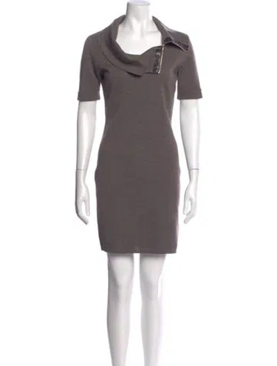 Pre-owned Escada Wool Mini Dress In Neutral