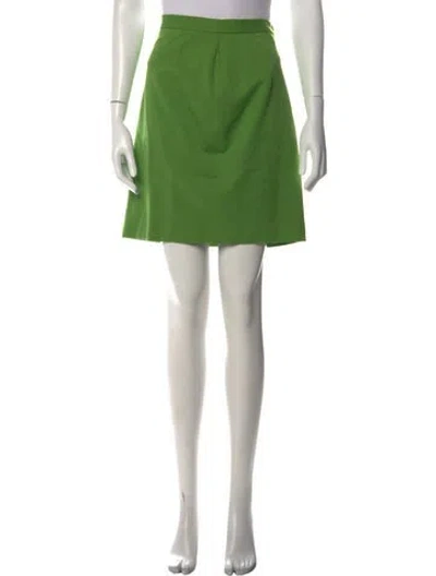 Pre-owned Escada Wool Mini Skirt In Green