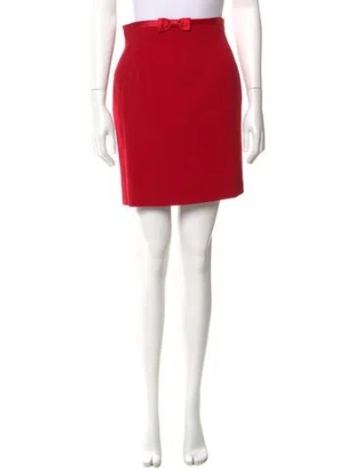 Pre-owned Escada Wool Mini Skirt In Red