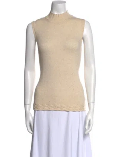 Pre-owned Escada Wool Mock Neck Sweater In Neutral