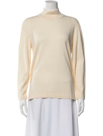 Pre-owned Escada Wool Mock Neck Sweater In Neutral