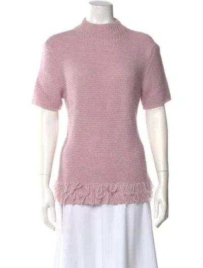 Pre-owned Escada Wool Mock Neck Sweater In Purple