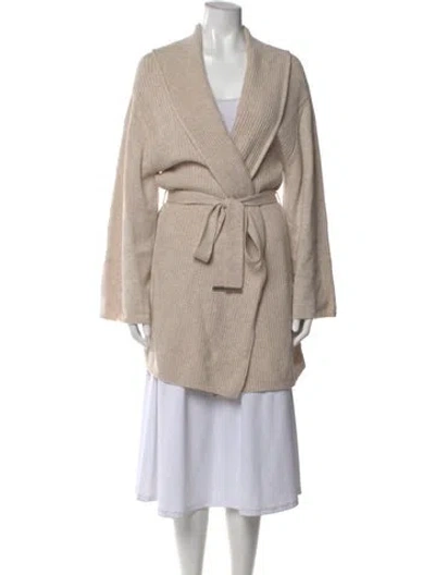 Pre-owned Escada Wool Open Front Sweater In Neutral