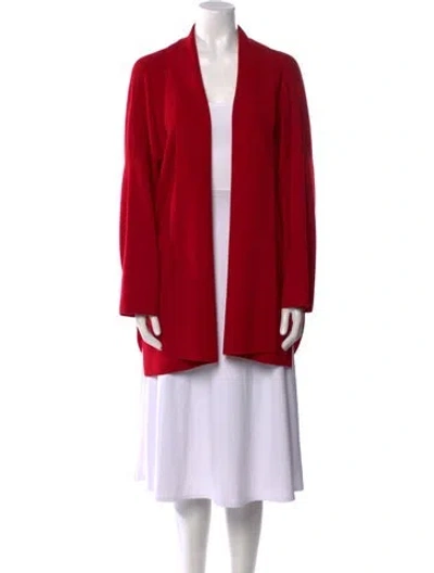 Pre-owned Escada Wool Open Front Sweater In Red